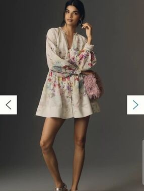 Anthropologie Let Me Be V-Neck A-Line Mini Dress 🌿 Summer / Wedding Guest